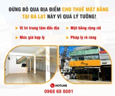 Đừng bỏ qua địa điểm cho thuê mặt bằng tại Đà Lạt này vì quá lý tưởng